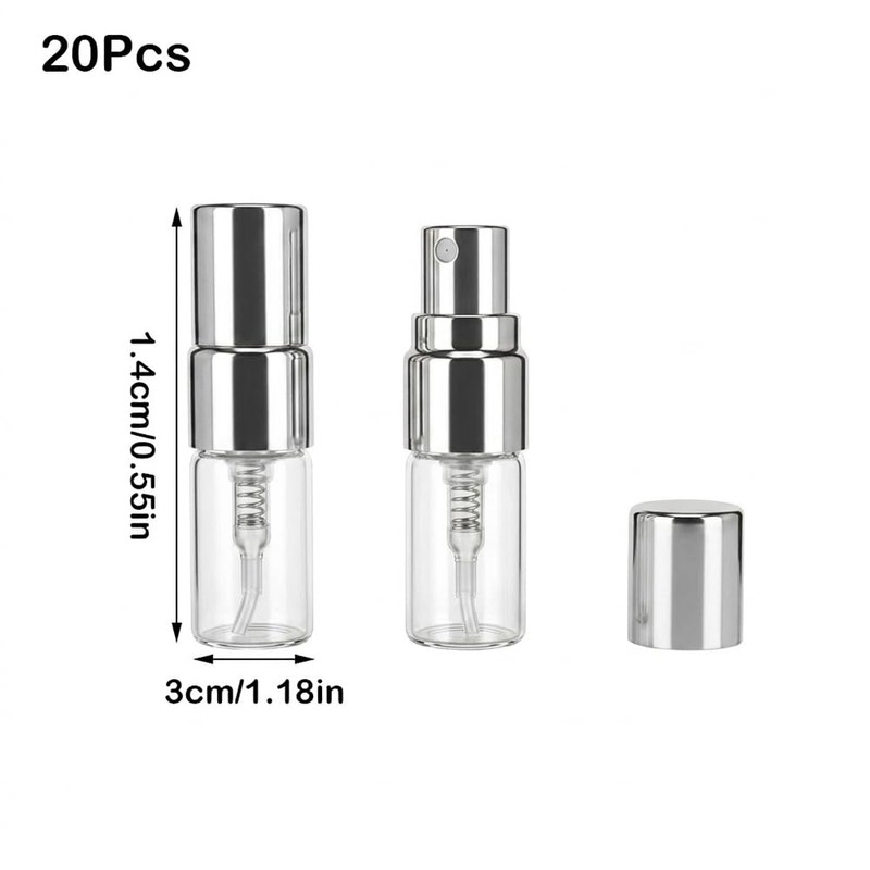 YUYUDEHM 20 PCS 2ml Mini Spray Bottles, Empty Refillable Perfume