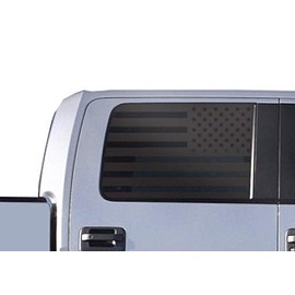 Tactical Decals - USA American Flag Decals for Ford F150 Crew Cab in Matte Black for 2009-2014 Crew Cab side windows - FF8.A