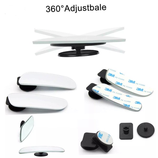 Perfit Liner 2Pcs 360? Adjustable Frameless Wide Angle Convex Blind
