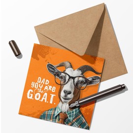 Funny Fathers Day Card from Son or Daughter - Humorous Dad Birthday Card - Dad, You Are the Goat