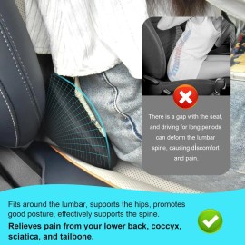 Unbranded Car Seat Cushion Memory Foam Driver Support Pillow Memory Foam Seat Cushion - 2 PCS