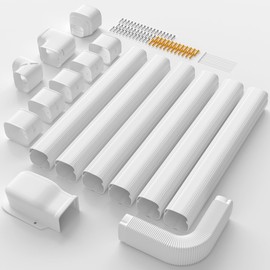 Cestluck 3'' 22.5 Ft Mini Split Line Set Cover, PVC & PP Line Cover Set Universal for Mini Split AC & Central AC