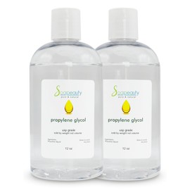 Soapeauty Propylene Glycol USP 99.9% Pure Food Grade NON GMO Kosher (24 OZ(12 OZ X 2))