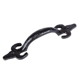 Hammer and Tongs - Antique Fleur De Lis Door Handle - H205mm - Black