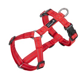 EXCELLENT ELITE SPANKER Walking Dog Harness Soft Padded Reflective Vest Harness Anti-twist Lead for Small Medium Large Dog Cat (Red, S)
