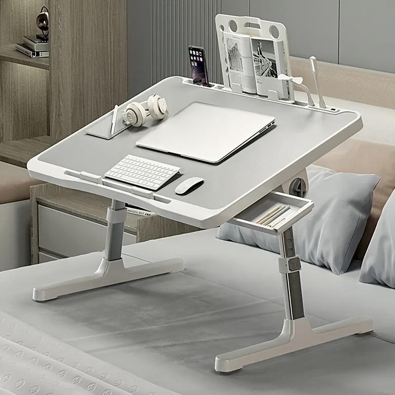 Laptop Bed Table - Adjustable Height, Foldable With USB Charging