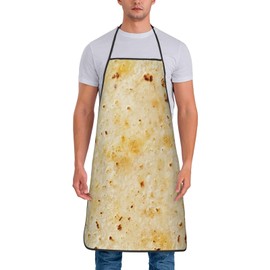 noyouynit Funny Aprons for Men Women Kitchen Cooking Grilling Apron BBQ Bib Fun Chef Apron A Round Tortilla