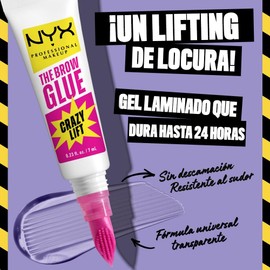 NYX Professional Makeup The Brow Glue Crazy Lift Gel fijador de cejas con efecto laminado + Lift and Snatch Plumín de Cejas tono Espresso. Fórmula Vegana