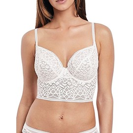 Freya Women's Plus-Size Soiree Lace Underwire Bralette Bra, White, 34FF
