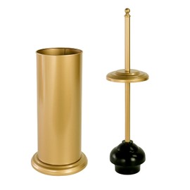 DOWRY Anti-Hand Off Toilet Plunger with Holder for Bathroom,Powerful Efficient Force Suction Cup,Heavy Duty, Deep Cleaning, Gold