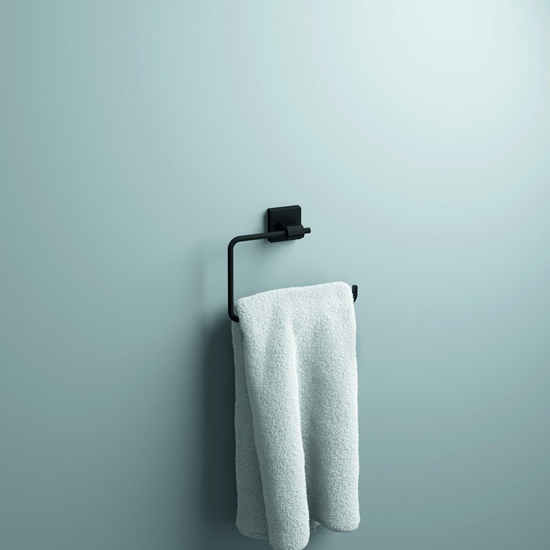 Franklin Brass Maxted (1-Pack) Hand Towel Holder Matte Black Towel