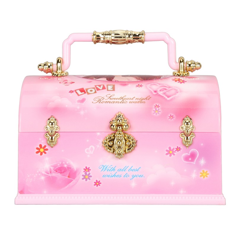 Musical Jewelry Box Large Space Mirror Design Music Jewelry Organizer