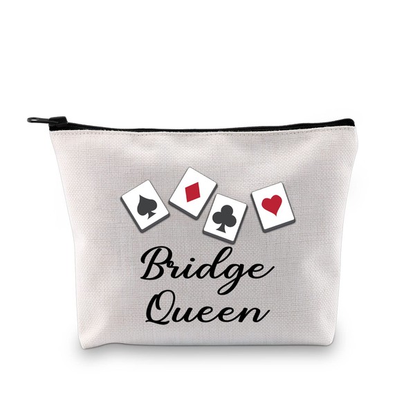 VAMSII Bridge Queen Makeup Bag Bridge Players Gifts Bridge Card Game Gifts for Bridge Lovers Poker Player Gifts Cosmetic Bag (Bridge Queen)