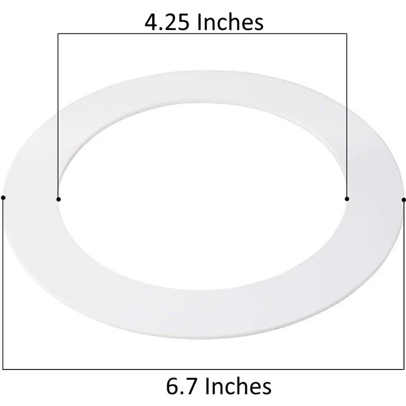 6 Pack Gloss White Goof Trim Ring for 4" Inch