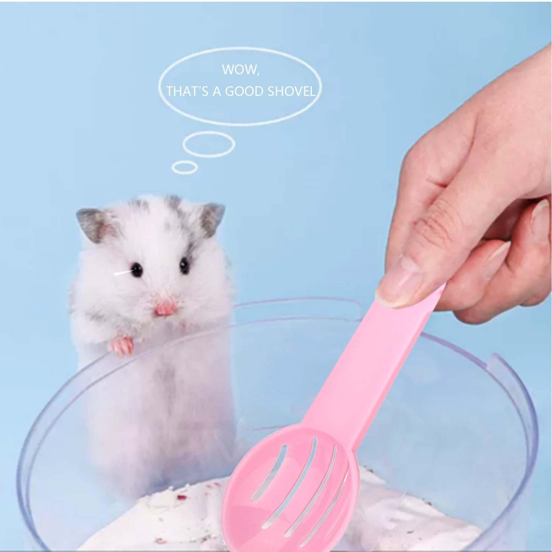 ZelongChen 5Pcs Ergonomic Handle Hamster Sand Scoop Plastic Hamster Poop