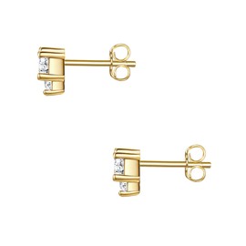 Glanzstücke München Women's Stud Earrings 925 Sterling Silver with Zirconia, Silver, Cubic Zirconia