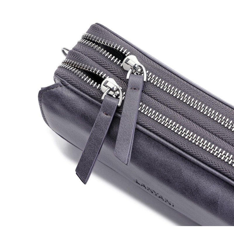 Lanyani RFID Crossbody Wallet Wristlet Purse with Phone Pocket For