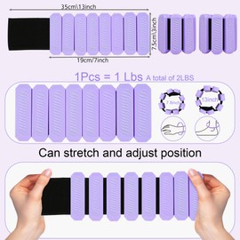 Pilates Wrist & Ankle Weights for Women, Adjustable Arm & Leg Weights Set of 2(1Lbs Each), Perfect For Walking, Running, Pilates, Yoga, Workout (purple)