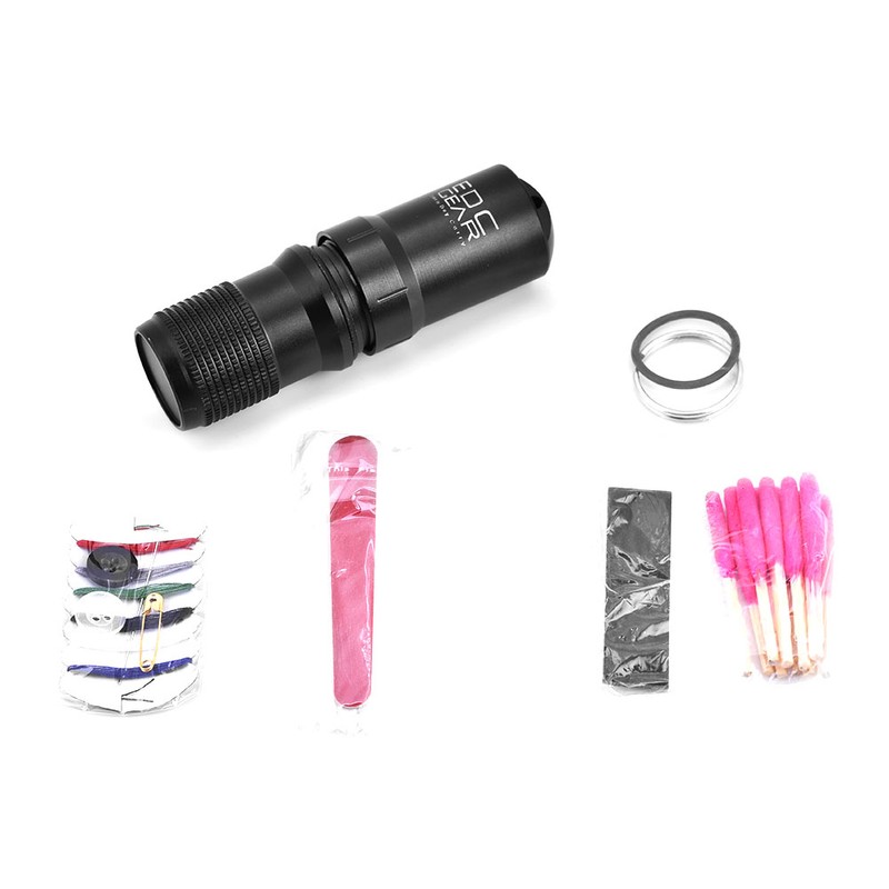 Waterproof Aluminum Survival Pill Capsule Case Emergency Box Container (Black)