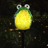 Afirst Solar Frog Garden Stake Lights Hand Blown Glass Decorative