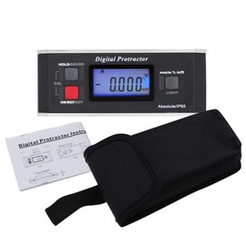 Portable Digital Protractor Angle Finder Level Inclinometer Magnetic 0~360 Degree for Metal Wood LCD Backlight Built-in Magnet V-Groove Base