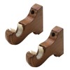 FarBoat 2pcs Wooden Curtain Rod Bracket Wall-Mounted Classical Drapery Holder