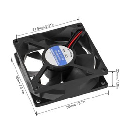 Ventilador de Refrigeración de CPU, Conector Silencioso de 3 Pines de 80mm, ABS Negro, Ventilador de Refrigeración de PC de Fácil Instalación para Chasis de Computadora (4000RPM)