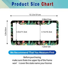 Smoaffly License Plate Frame,Cactus Plants Tag Decorative Aluminum Metal Cover for Women,U S Canada Standard,Auto Vehicle Accessories 2 Holes with Screw Caps—12x6 Inch