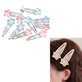 Y2K Star Hair Clips for Women Girls 10 Pcs Snap Stars Hair Barrettes Star Y2K Hair Accessories for Women Non Slip Metal Stars Hair Pins for Thick Thin Hair Goth Clip Barrette