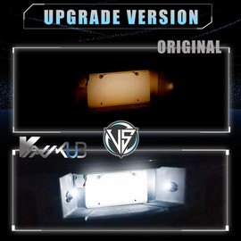 VANKUB LED License Plate Light for Fo-rd F150 F250 F350 F450 F550 Superduty Bronco Excursion Ranger Expedition Explorer Pickup Truck, Chrome Housing Led Rear Tag Lamp, 6000K White Lights, 2 PCS