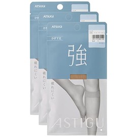 Atsugi FS4014 Women's Stockings, High Strength, Tear Resistant, Below Knee Length, Set of 3 Pairs, baby beige