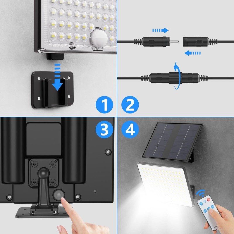 Solar Lights for Outdoor Use with Remote Control, Outdoor Lamp