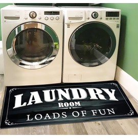 Ukeler Laundry Room Rug Runner, Farmhouse Laundry Mats for Washroom Laundry Room Bathroom Kitchen, Non Slip Anti Fatigue Laundry Rugs
