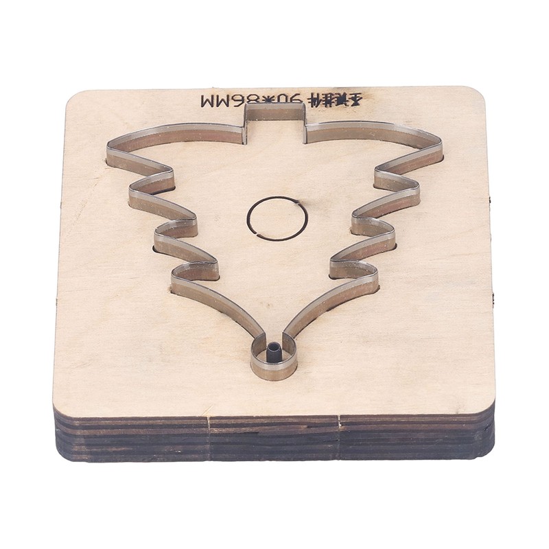 Leather Cutting Die Christmas Tree Alloy Steel and Birch Wood