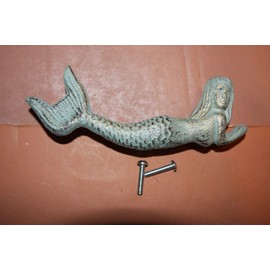 Southern Metal Set of 6, Mermaid Drawer Pulls Solid Cast Iron Bronze-Look, 4 3/8 NCH Center - 7 inch Long, HW-54
