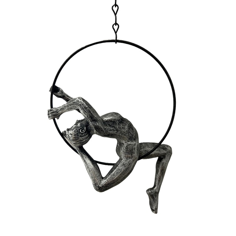Haute Collage 1x Antique Silver Female Gymnast Acrobat on a