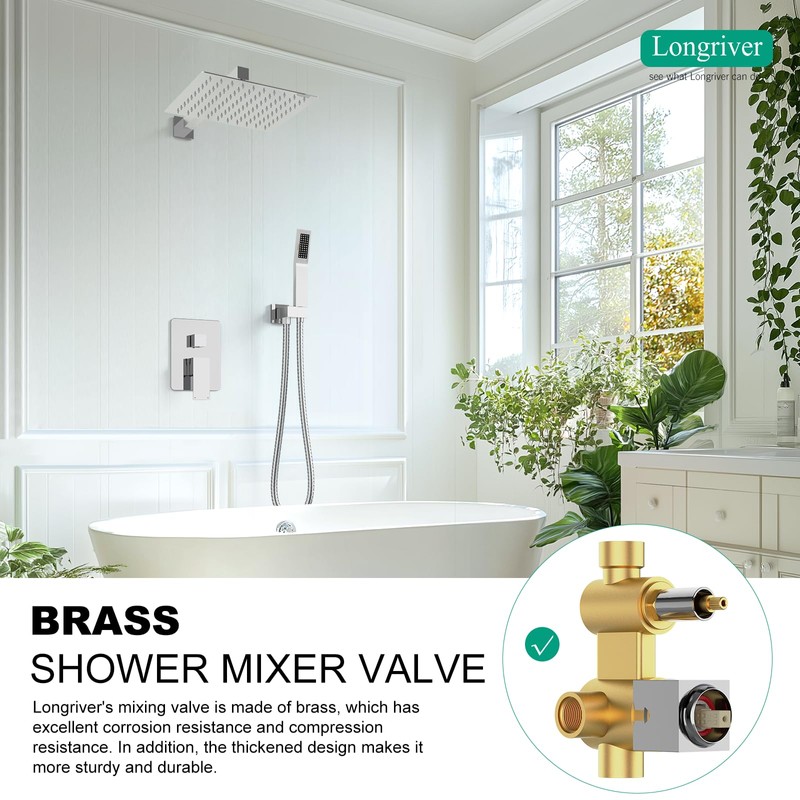 Longriver Shower Faucet Set, Shower System Bathroom High Pressure 10