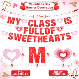 KatchOn, My Class is Full of Sweethearts Banner - Pre Strung, 3 String, 10 Feet | Glitter Valentines Day Banner | Valentines Banner for Valentines Day Decorations | Classroom Valentine Decorations