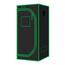 Green Hut 3x3 Grow Tent, 36"x36"x72" Growing Tent with Observation Window and Floor Tray for Hydroponics Indoor Plant Growing 3x3 Grow Room