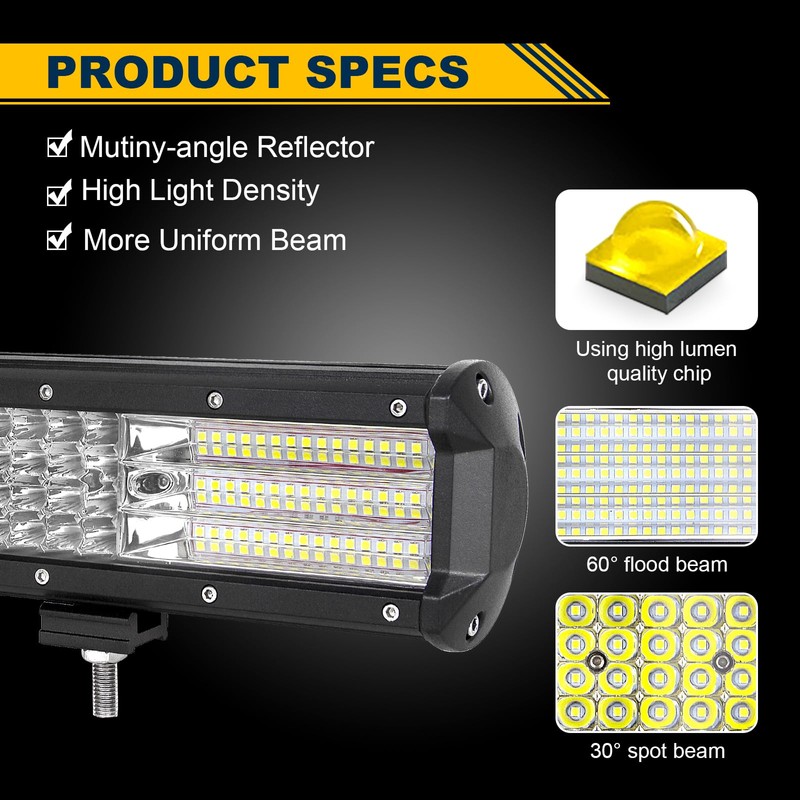 AUXTINGS 18 inch 450W 4 Row LED Light Bar Work