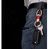 AIXUAN Zinc Alloy and Black Leather Keychain, 2 Keys Rings,Comes