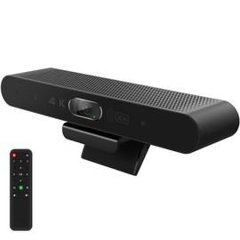 RayBit 4K Video Conference Webcam with Microphone and Speaker, AI Powered Camera for Video Conference with Remote Control for Windows TV/Meeting Room/PC/Desktop Computer/Zoom/Teams/Skype/USB Plug &