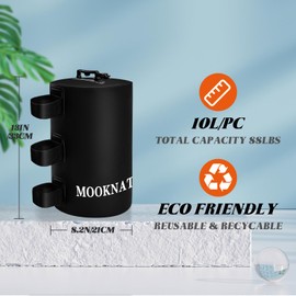 MOOKNAT Canopy Water Weights,4 Packs 88LBS Heavy Duty Tent Water Weights Bag for Pop Up Canopy,Canopies,Tent,Gazebo,Black