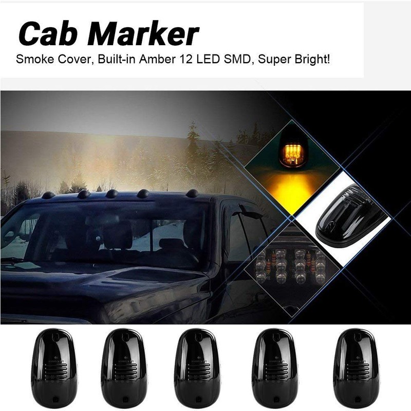 MARLBSTON 5 X Cab Marker Light, Compatible with 2003-2018 Dodge