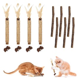 KARELLS Catnip Sticks for Cats, Catnip Sticks, Pack of 4 Matatabi Chew Sticks, Chew Sticks for Cats, Matatabi Cat Chew Toy, Cat Dental Care, Matatabi Stick Cat Sticks