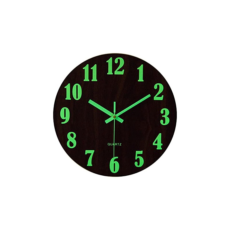 Wooden Luminous Wall Clock, Wall Clock, Silent, Automatic Glow in