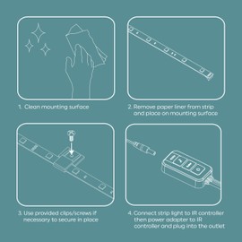 GE LED+ Color Changing LED Light Strip, 8W, Music Syncing Strip Light with Remote, College Dorm Light, Dorm Room Essentials, Bedroom Light, 16ft