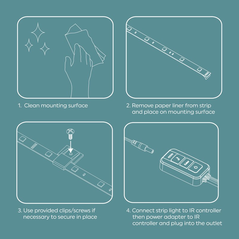 GE LED+ Color Changing LED Light Strip, 8W, Music Syncing