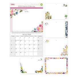 2025 Memo Board Wall Calendar Spiral Bound Hanging Planner Month to View Family Organiser with wire on, wipe - off pen (Random Design)