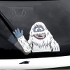 Abominable Snow Beast Christmas Snowman Waving Arm WiperTag with Decal